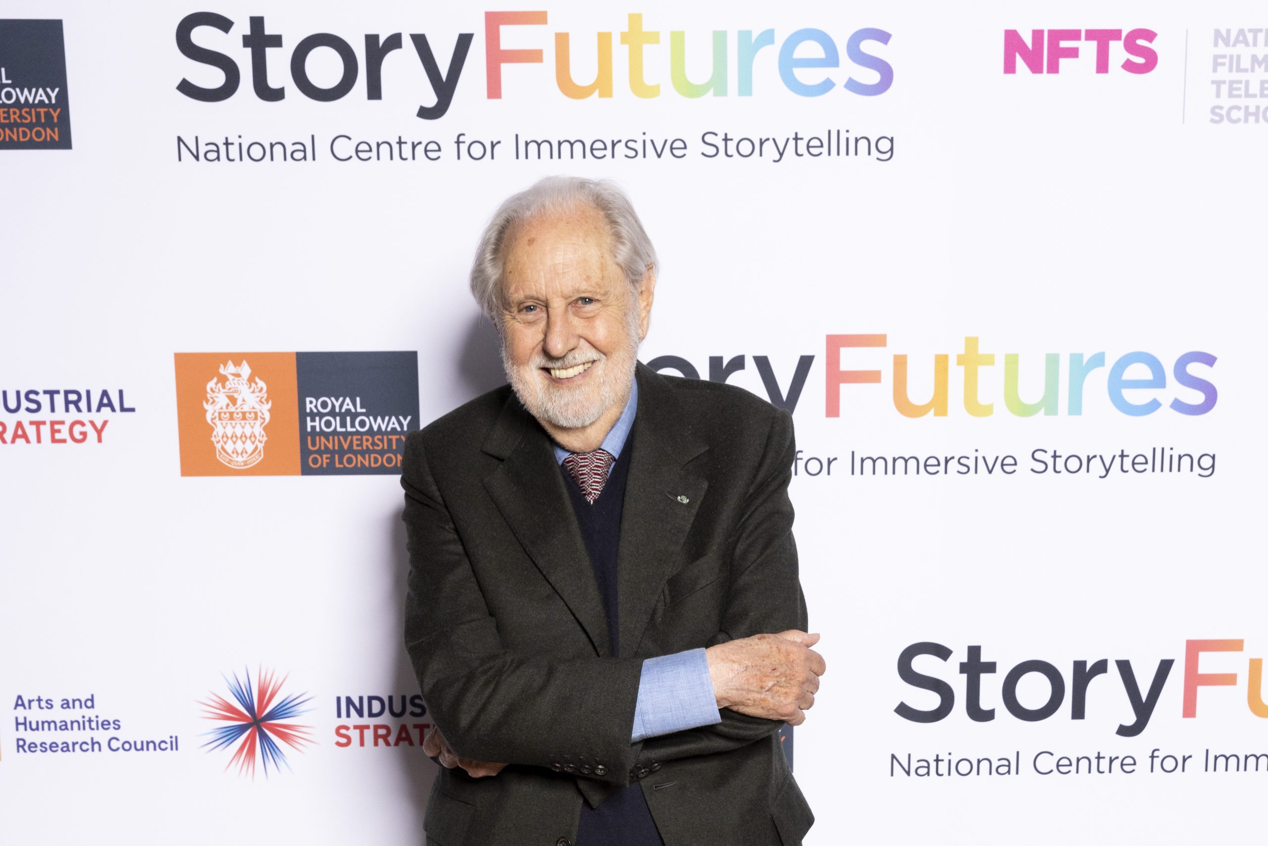 Lord David Puttnam photographed at an event with NFTS and StoryFutures